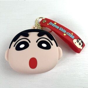 🎅🏻 SALE! Crayon Shin-Chan silicone coin purse bag charm wristlet strap Eyes open